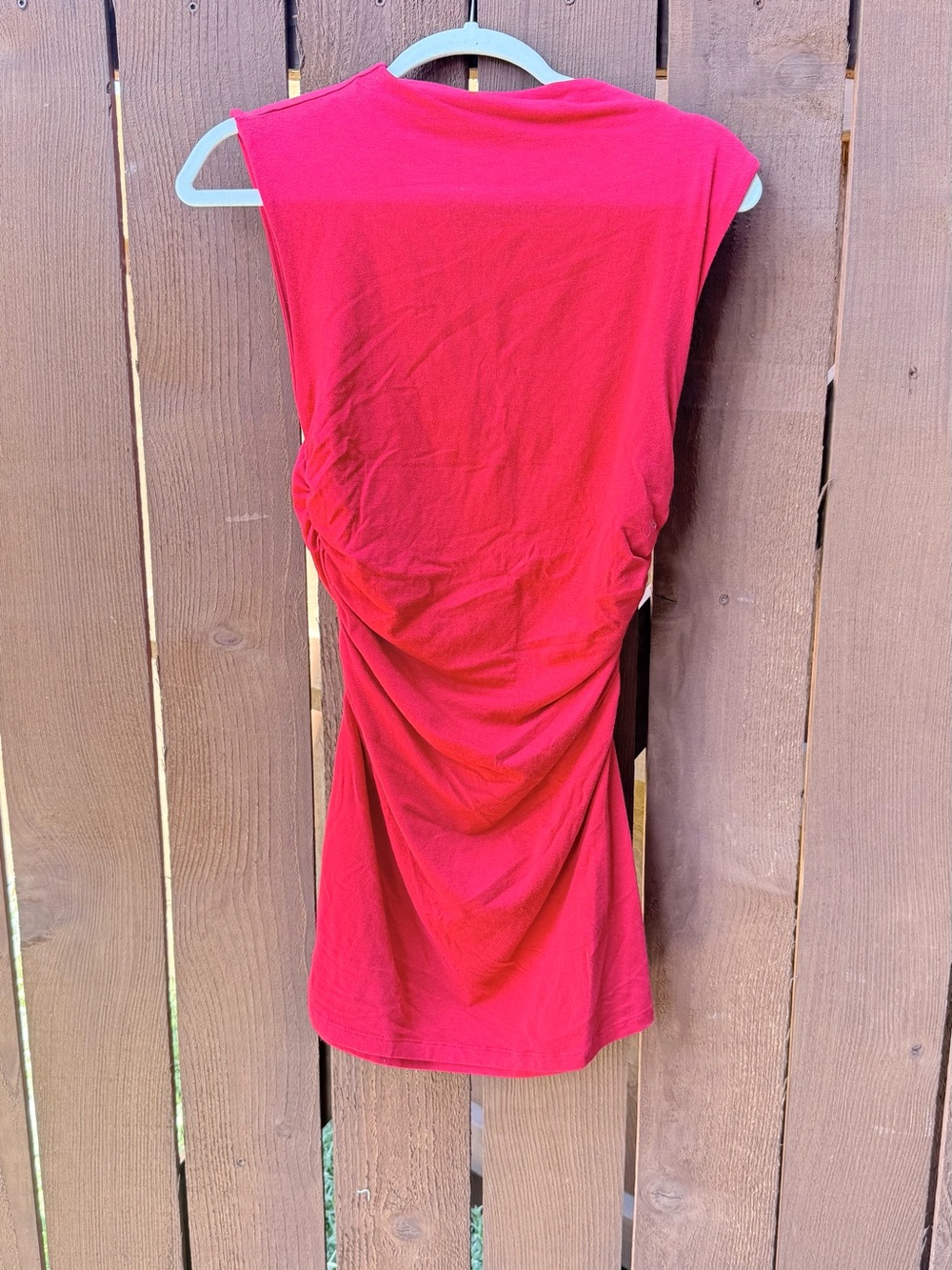 Red Sleeveless Ruched Mini Dress